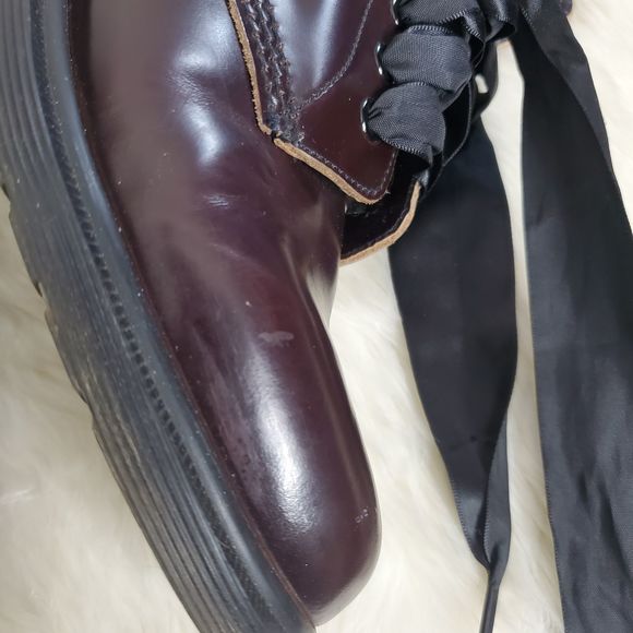 Dr. Martens Made in England Cherry Red Lace Up Combat Boots - Picture 13 of 16